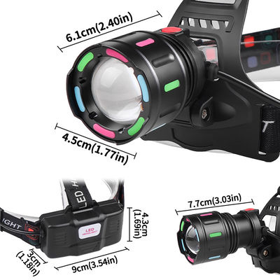 কেনা 1000 Lumens IPX4 ওয়াটারপ্রুফ এবং অ্যালুমিনিয়াম অ্যালয় ABS কনস্ট্রাকশন সহ রিচার্জেবল LED হেডল্যাম্প টর্চলাইট অনলাইনে উৎপাদন
